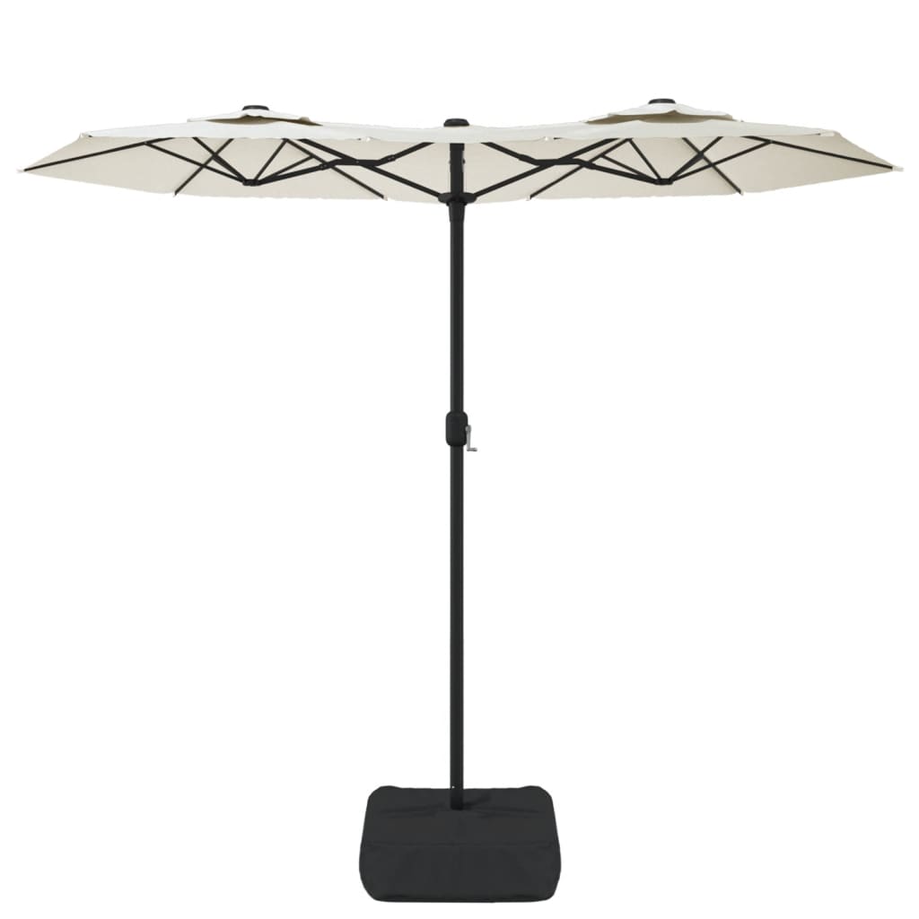 Vidaxl parasol dubbel dak 316x240 cm zandwit