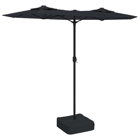 Vidaxl parasol dubbel dak 316x145 cm zwart