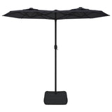 Vidaxl parasol dubbel dak 316x145 cm zwart