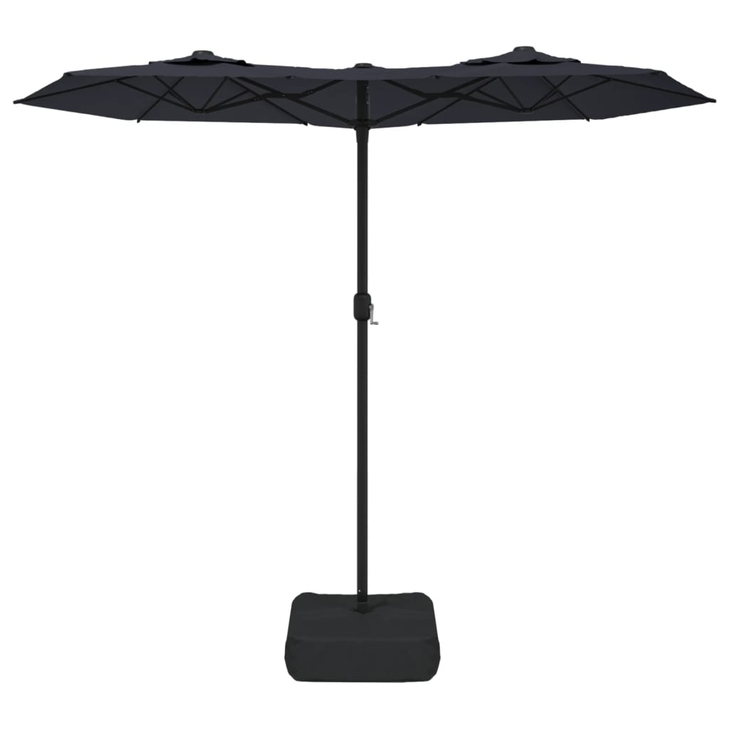 Vidaxl parasol dubbel dak 316x240 cm zwart