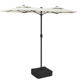 Vidaxl parasol dubbel dak met led 316x240 cm zandwit