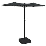 Vidaxl parasol dubbel dak met led's 316x145 cm antracietkleurig
