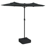 Vidaxl parasol dubbel dak met led's 316x240 cm antracietkleurig