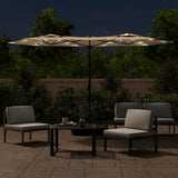 Vidaxl parasol dubbel dak met led's 316x240 cm taupe