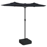 Vidaxl parasol dubbel dak met led's 316x145 cm zwart