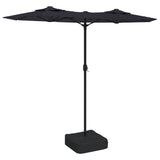 Vidaxl parasol dubbel dak met led's 316x240 cm zwart