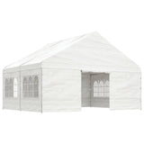 VidaXL Prieel met dak 4,46x5,88x3,75 m polyetheen wit