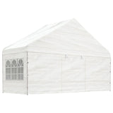 VidaXL Prieel met dak 4,46x5,88x3,75 m polyetheen wit