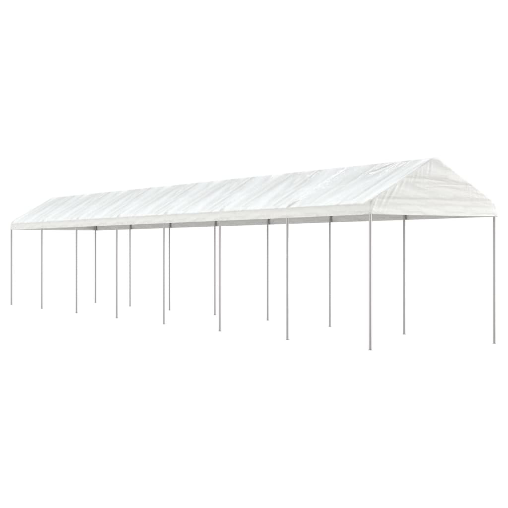 VidaXL Prieel met dak 15,61x2,28x2,69 m polyetheen wit