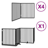 Vidaxl hondenhek inklapbaar 12 panelen 960 cm populierenhout zwart