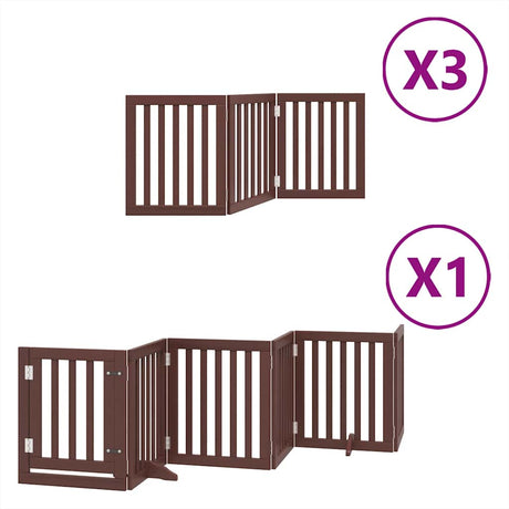 Vidaxl hondenhek inklapbaar 15 panelen 750 cm populierenhout bruin