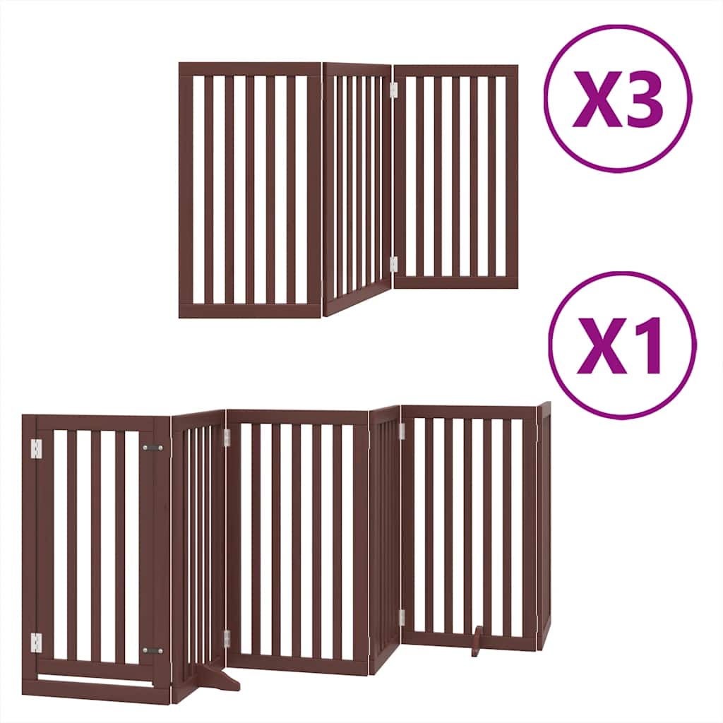 Vidaxl hondenhek inklapbaar 15 panelen 750 cm populierenhout bruin