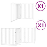 Vidaxl hondenhek inklapbaar met deur 6 panelen 480 cm populierhout wit