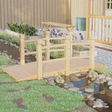 VidaXL Tuinbrug met leuningen 150x67x56 cm massief vurenhout