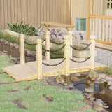 VidaXL Tuinbrug met kettingrails 150x67x56 cm massief vurenhout