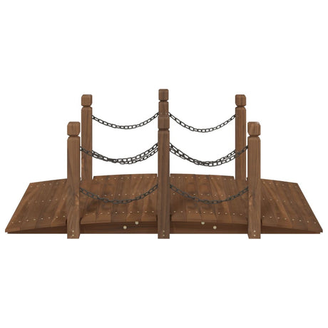 Vidaxl tuinbrug met kettingrails 150x67x56 cm massief vurenhout