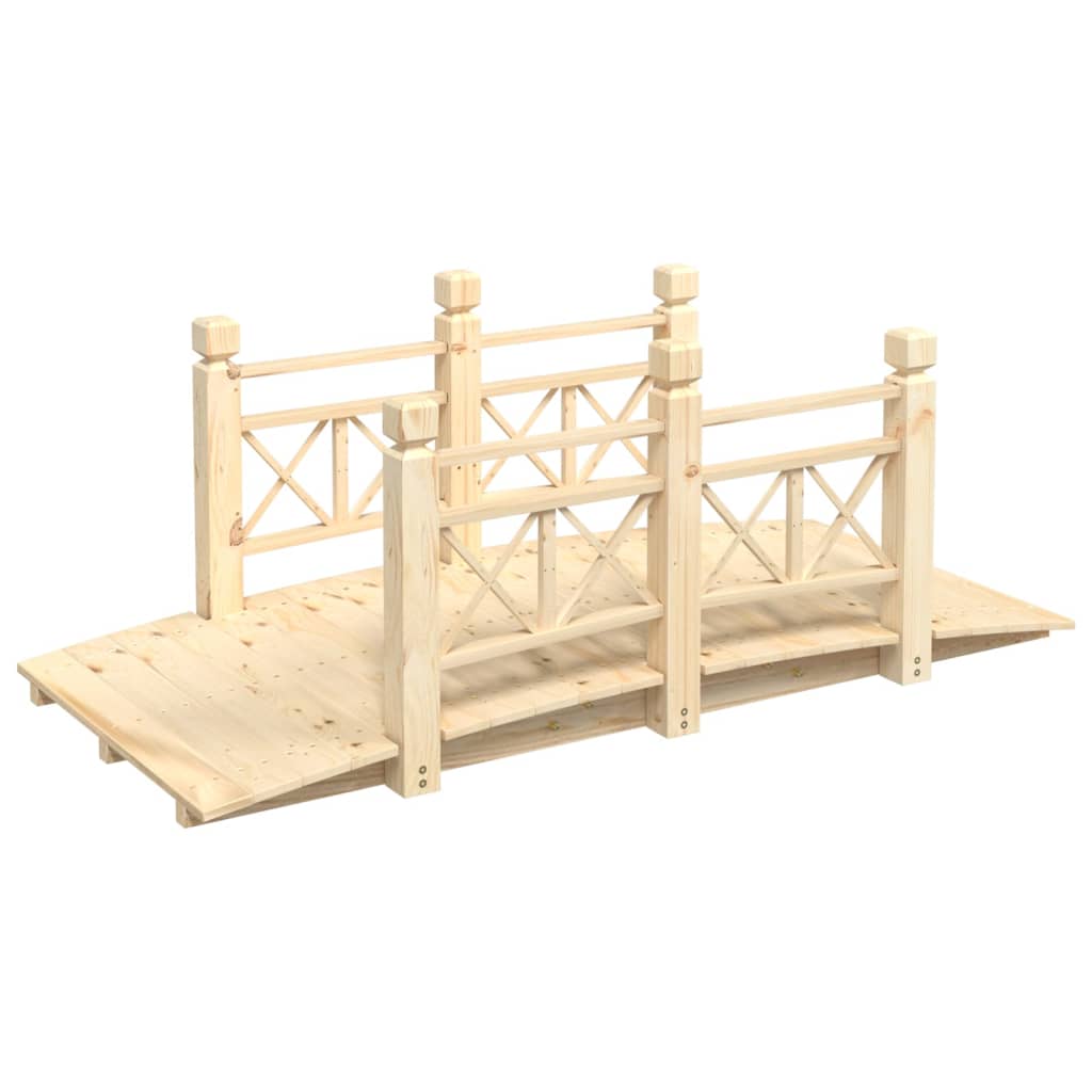 VidaXL Tuinbrug met leuningen 150x67x56 cm massief vurenhout