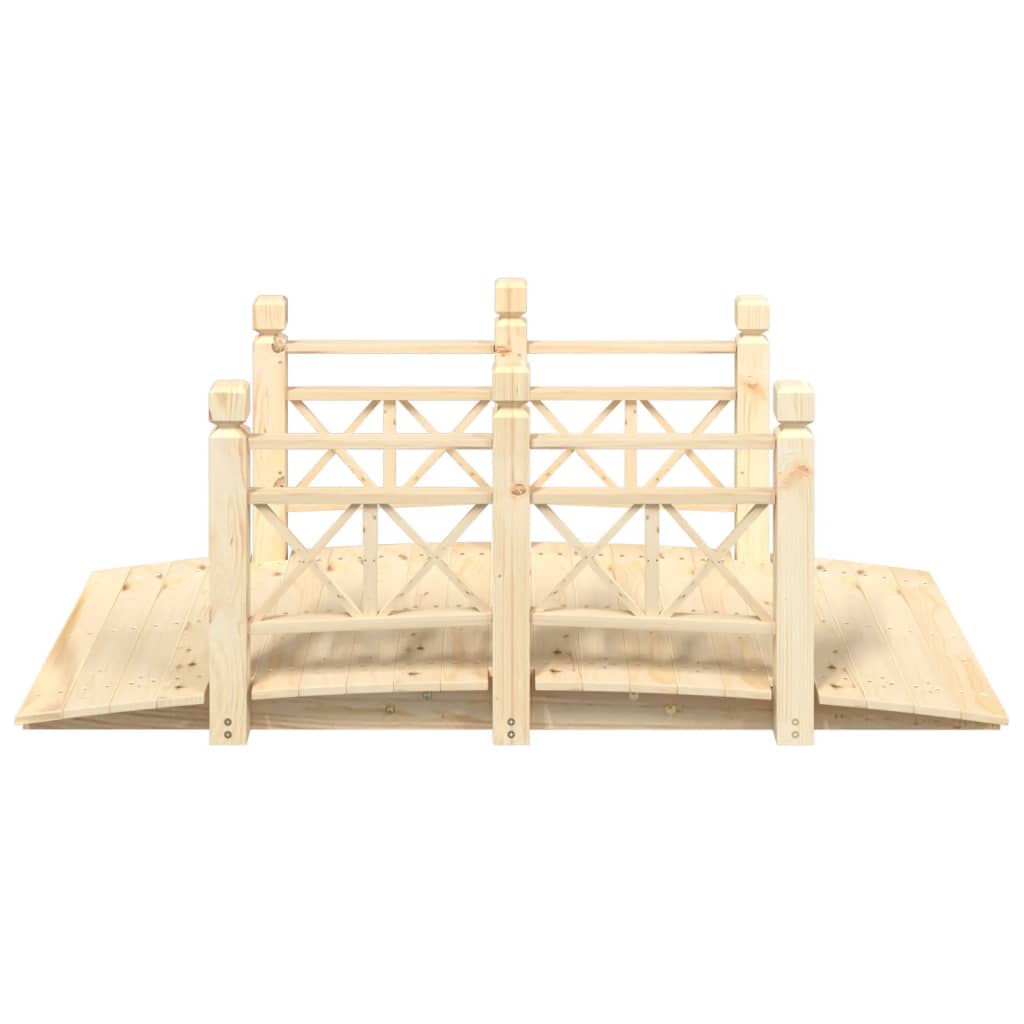 VidaXL Tuinbrug met leuningen 150x67x56 cm massief vurenhout