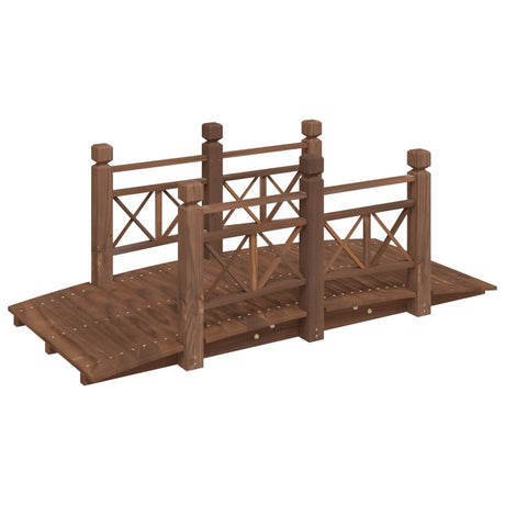 VidaXL Tuinbrug met leuningen 150x67x56 cm massief vurenhout