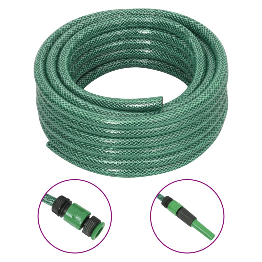 Vidaxl tuinslang met koppelingsset 0,5'' 10 m pvc groen