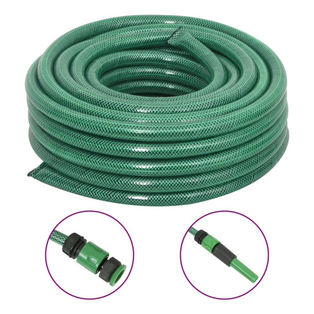 Vidaxl tuinslang met koppelingsset 0,9'' 20 m pvc groen