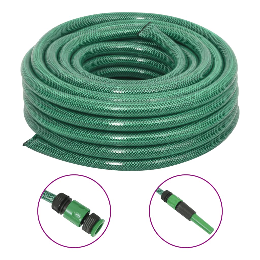 Vidaxl tuinslang met koppelingsset 0,75'' 50 m pvc groen