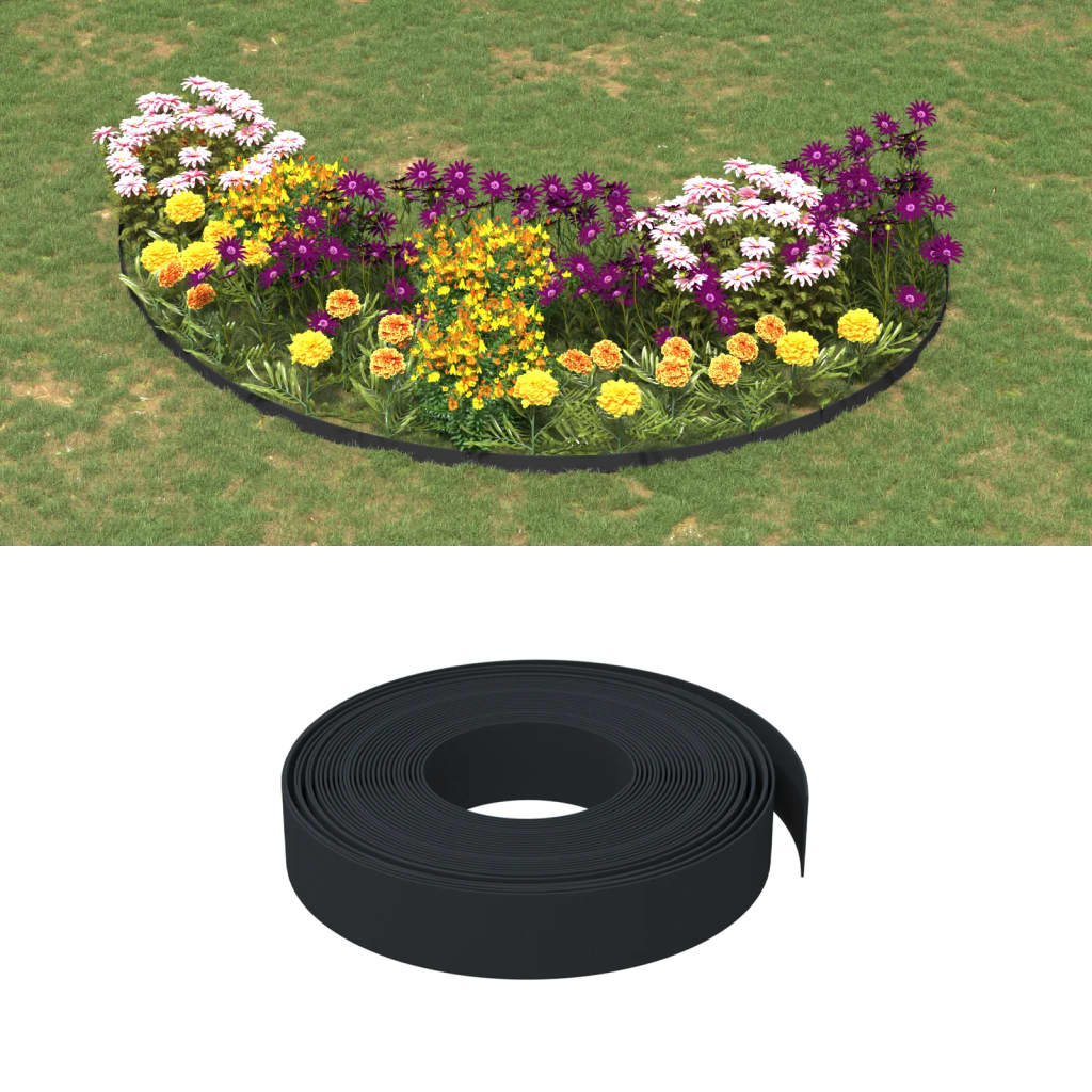 VidaXL Tuinranden 2 st 10 m 10 cm polyetheen zwart