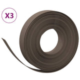 Vidaxl tuinranden 3 st 10 m 10 cm polyetheen bruin
