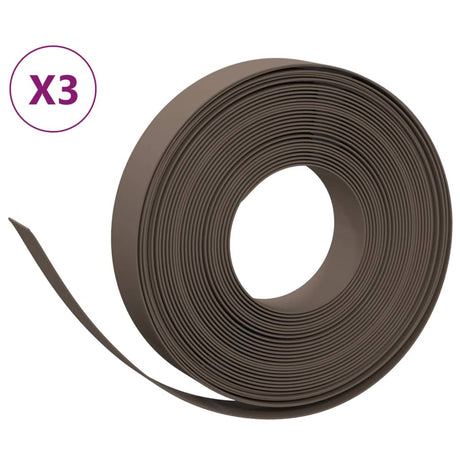 Vidaxl tuinranden 3 st 10 m 10 cm polyetheen bruin