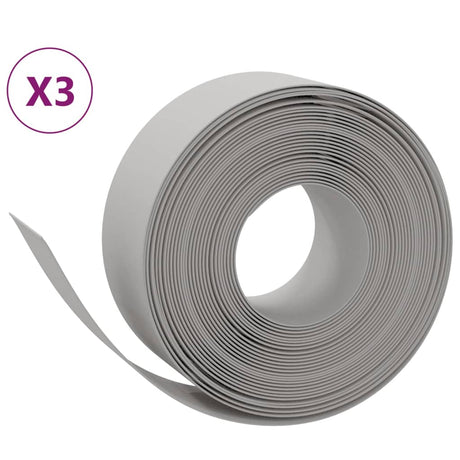 Vidaxl tuinranden 3 st 10 m 20 cm polyetheen grijs