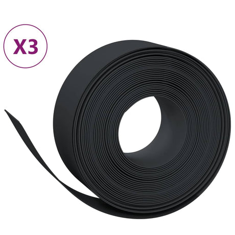 Vidaxl tuinranden 3 st 10 m 20 cm polyetheen zwart
