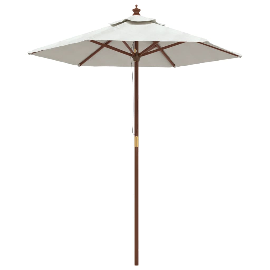 Vidaxl parasol met houten paal 196x231 cm zandkleurig