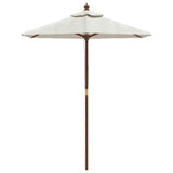 Vidaxl parasol met houten paal 196x231 cm zandkleurig