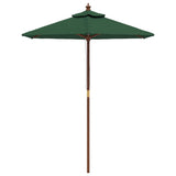VidaXL Parasol met houten paal 196x231 cm groen