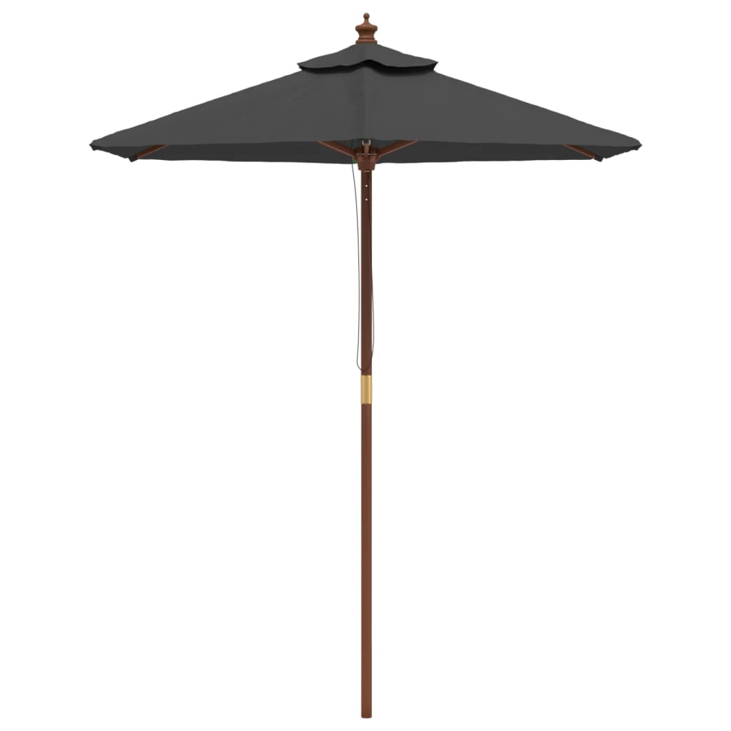 Vidaxl parasol met houten paal 196x231 cm antracietkleurig