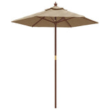 Vidaxl parasol met houten paal 196x231 cm taupe