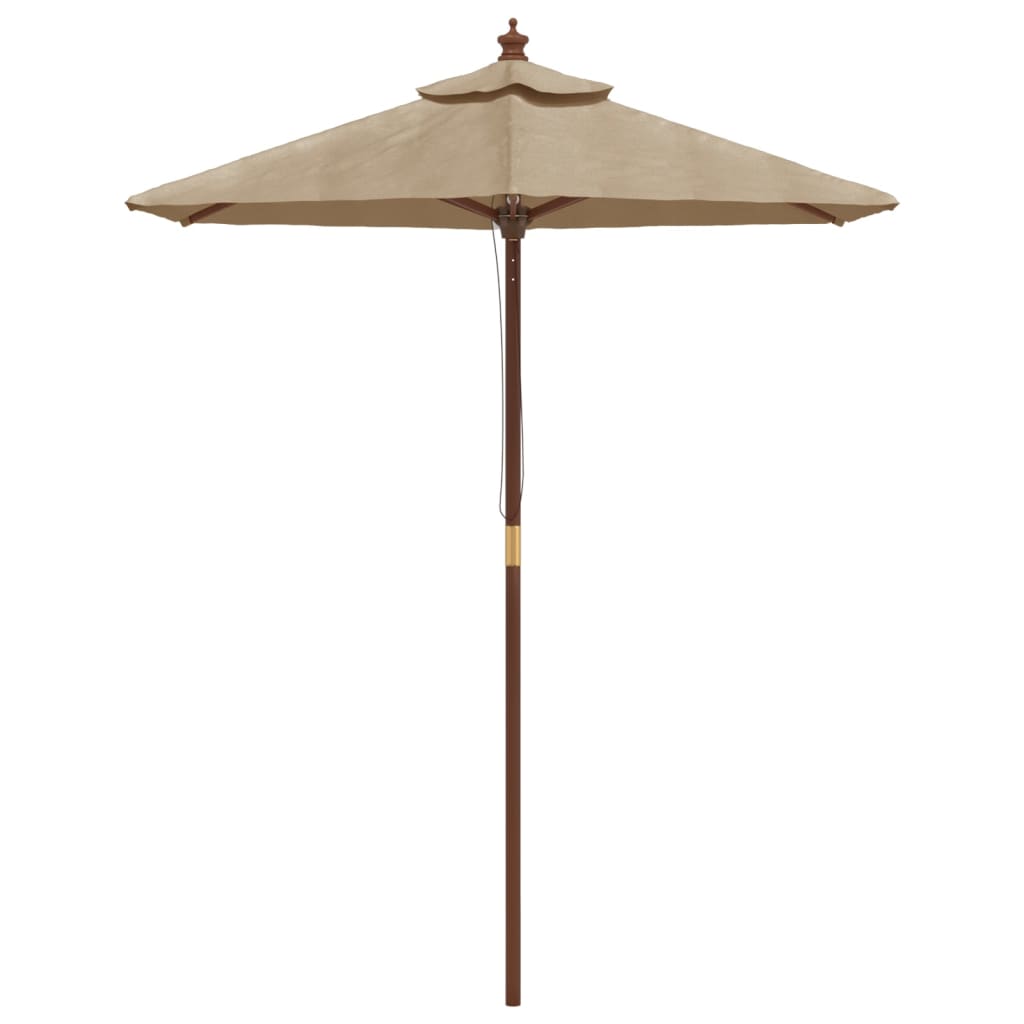 Vidaxl parasol met houten paal 196x231 cm taupe