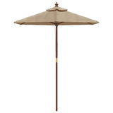 Vidaxl parasol met houten paal 196x231 cm taupe