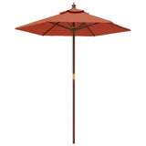 Vidaxl parasol met houten paal 196x231 cm terracottakleurig