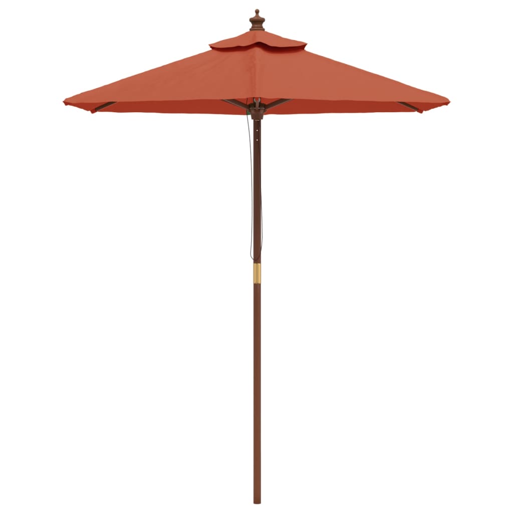 Vidaxl parasol met houten paal 196x231 cm terracottakleurig