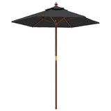 Vidaxl parasol met houten paal 196x231 cm zwart