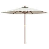 Vidaxl parasol met houten paal 299x240 cm zandkleurig