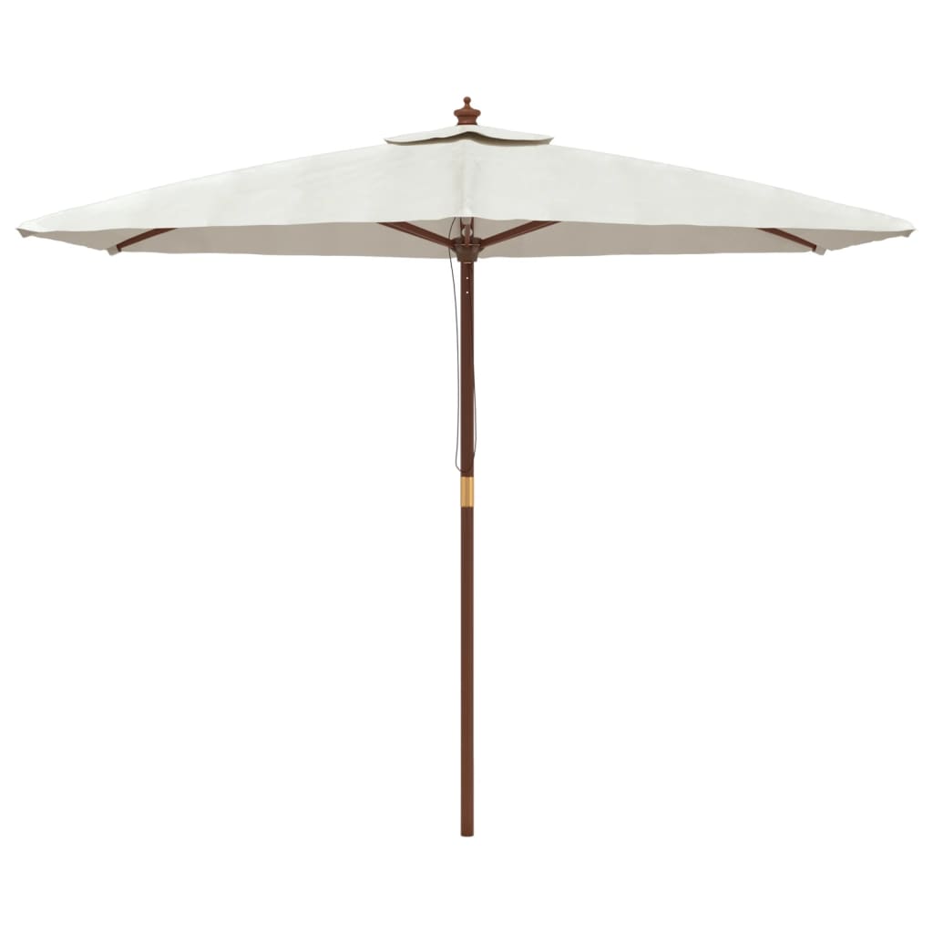 Vidaxl parasol met houten paal 299x240 cm zandkleurig