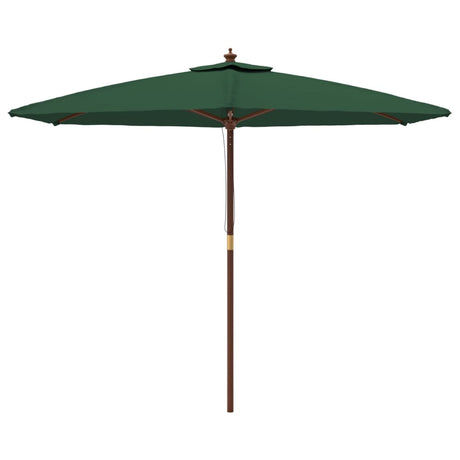 Vidaxl parasol met houten paal 299x240 cm groen