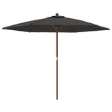 Vidaxl parasol met houten paal 299x240 cm antracietkleurig