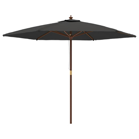 Vidaxl parasol met houten paal 299x240 cm antracietkleurig