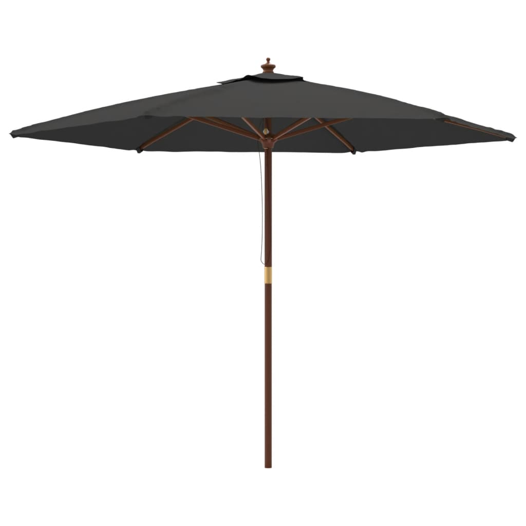 Vidaxl parasol met houten paal 299x240 cm antracietkleurig