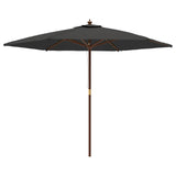 Vidaxl parasol met houten paal 299x240 cm antracietkleurig