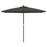 Vidaxl parasol met houten paal 299x240 cm antracietkleurig