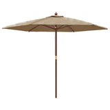 Vidaxl parasol met houten paal 299x240 cm taupe